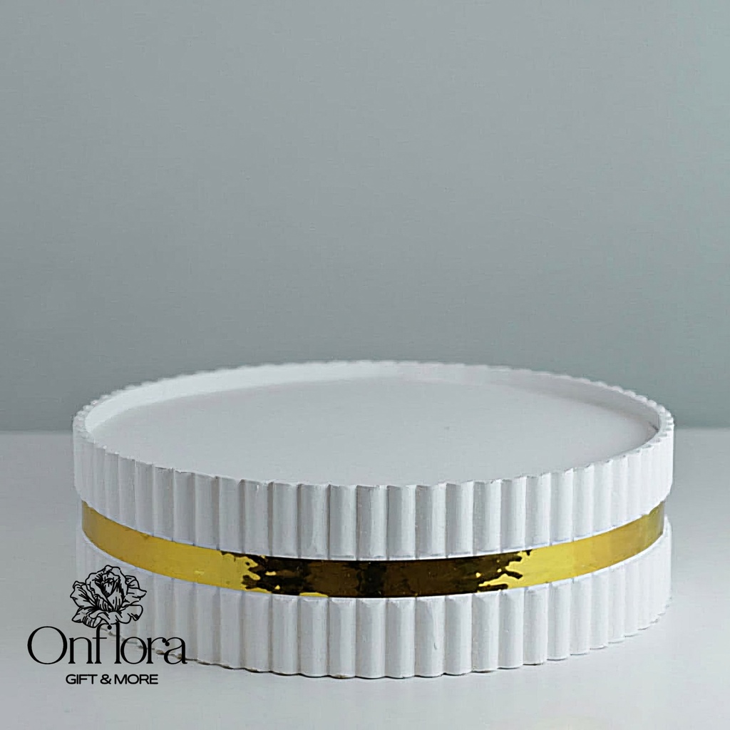 [22] استاند خشب دائري ابيض مقاس 30*5  سم