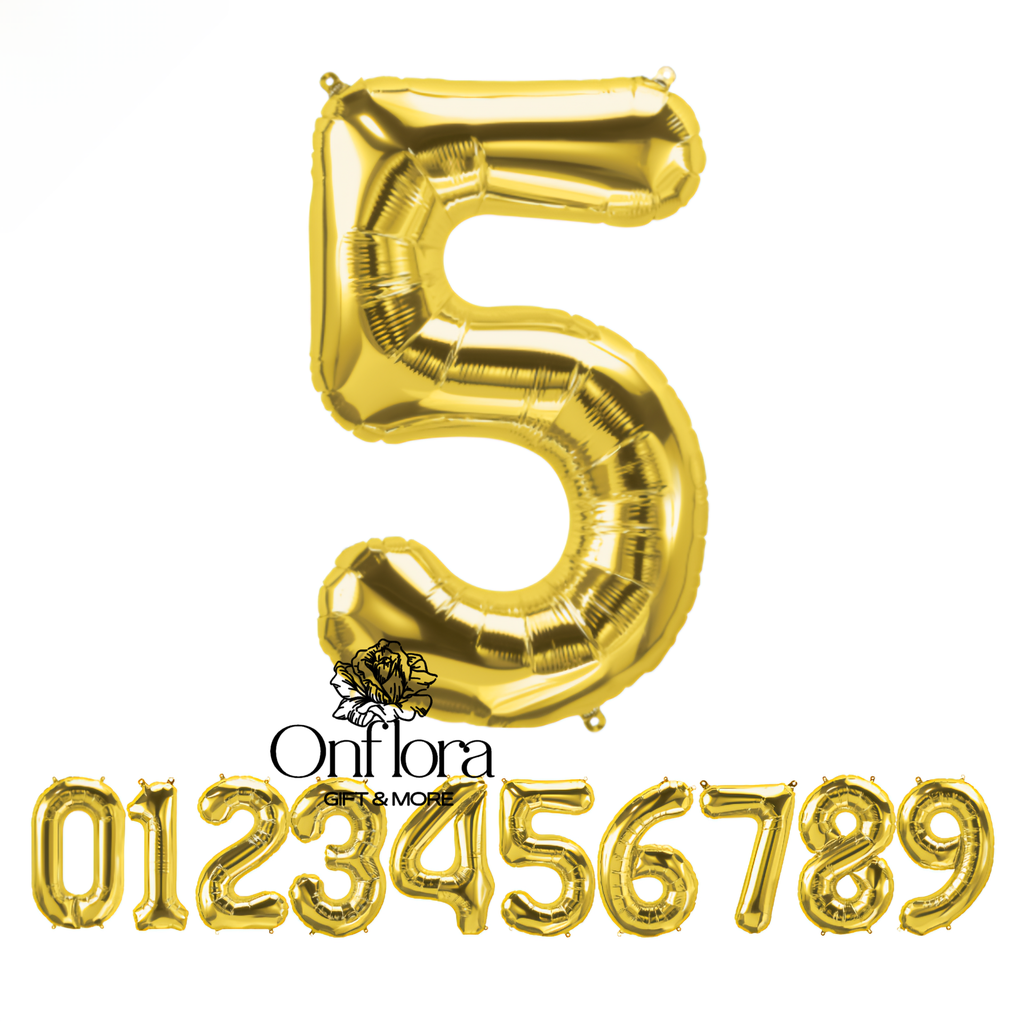 بالونات أرقام ذهبية 34  انش متوفر بعدة خيارات (بدون تعبئة, 0)