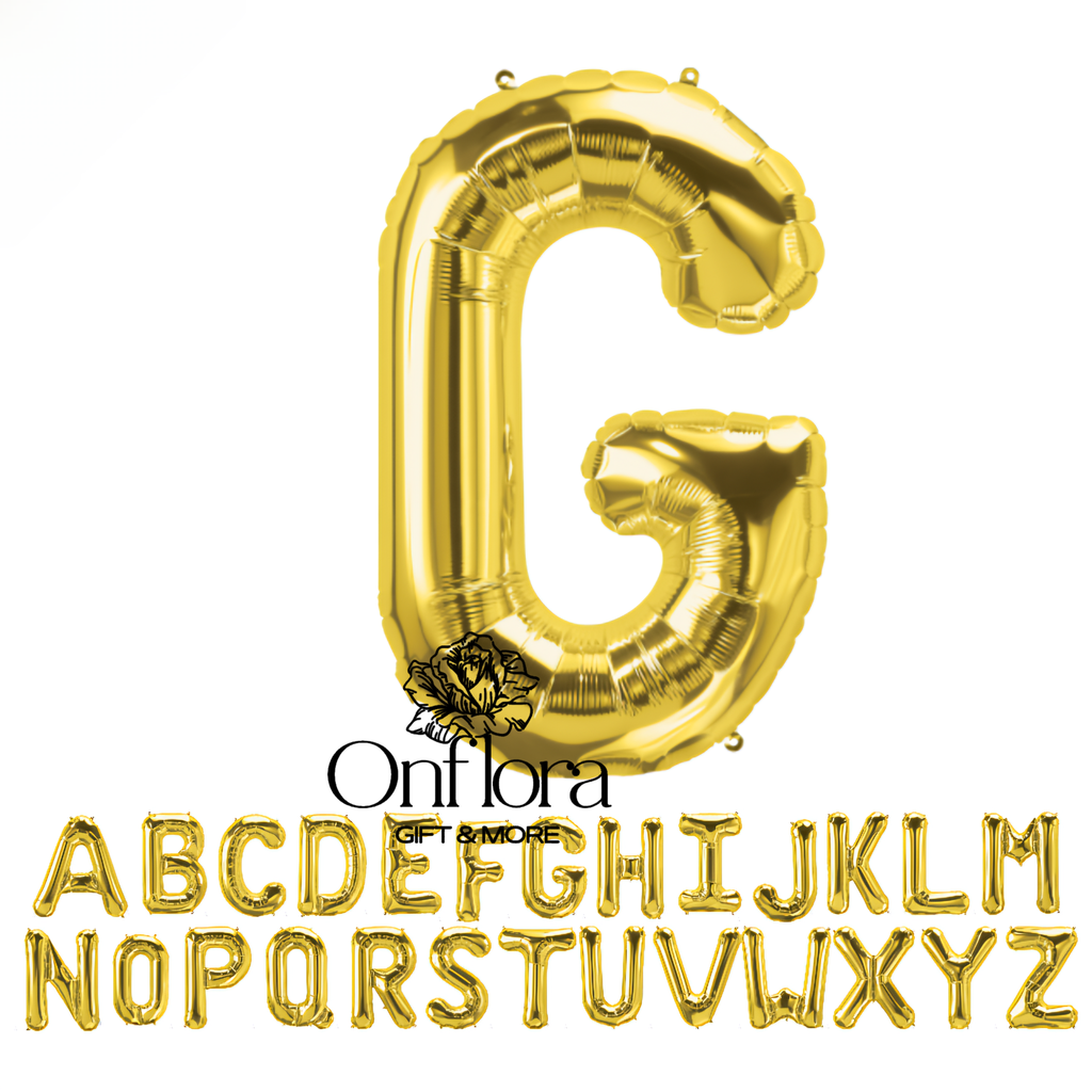 بالونات حروف ذهبية 34  انش متوفر بعدة خيارات (بدون تعبئة, A)