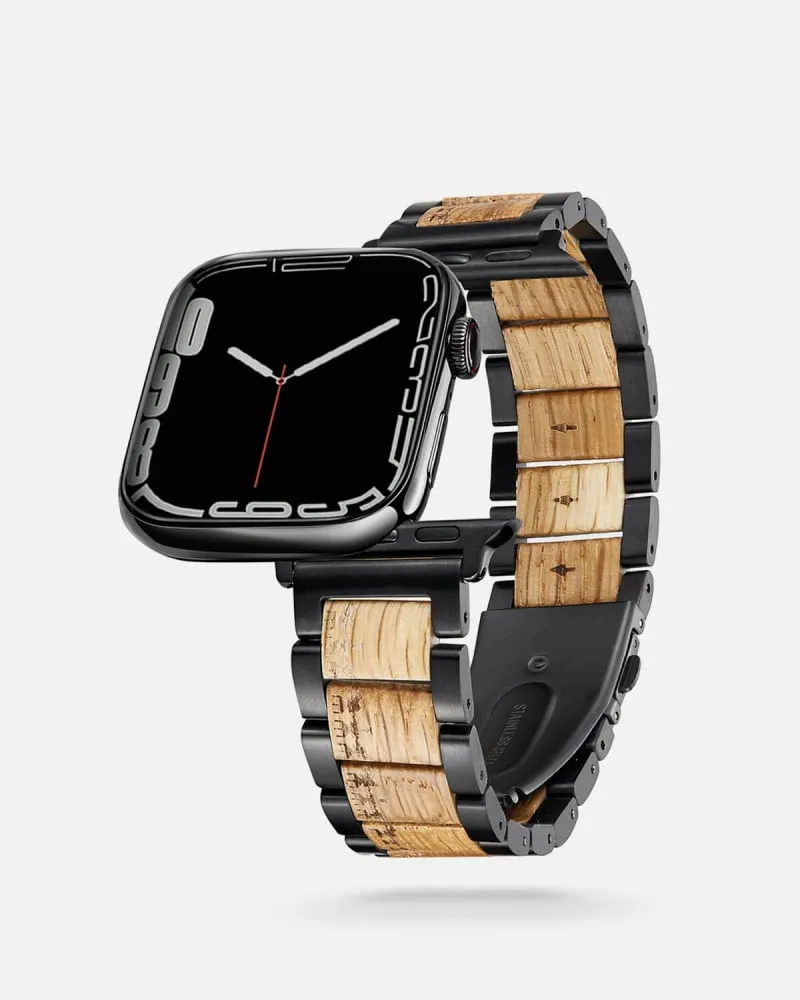 توفير سوار ساعة آبل من الستيل والخشب من زايروس خلال ساعه أو ربما أقل مناسب جداً لتقديمة كهديه (بدون تنسيق)