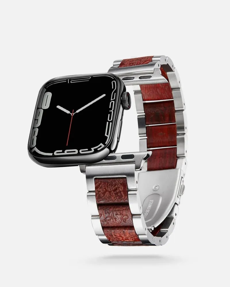 توفير سوار ساعة آبل من الستيل والخشب من زايروس خلال ساعه أو ربما أقل مناسب جداً لتقديمة كهديه (بدون تنسيق)