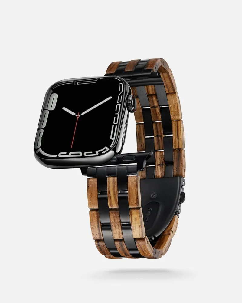 توفير سوار ساعة آبل بتداخل الخشب مع المعدن من زايروس خلال ساعه أو ربما أقل مناسب جداً لتقديمة كهديه (بدون تنسيق)