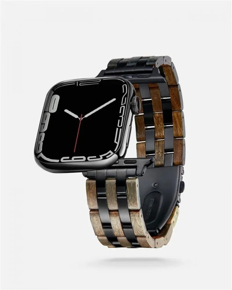 توفير سوار ساعة آبل بتداخل الخشب مع المعدن من زايروس خلال ساعه أو ربما أقل مناسب جداً لتقديمة كهديه (بدون تنسيق)