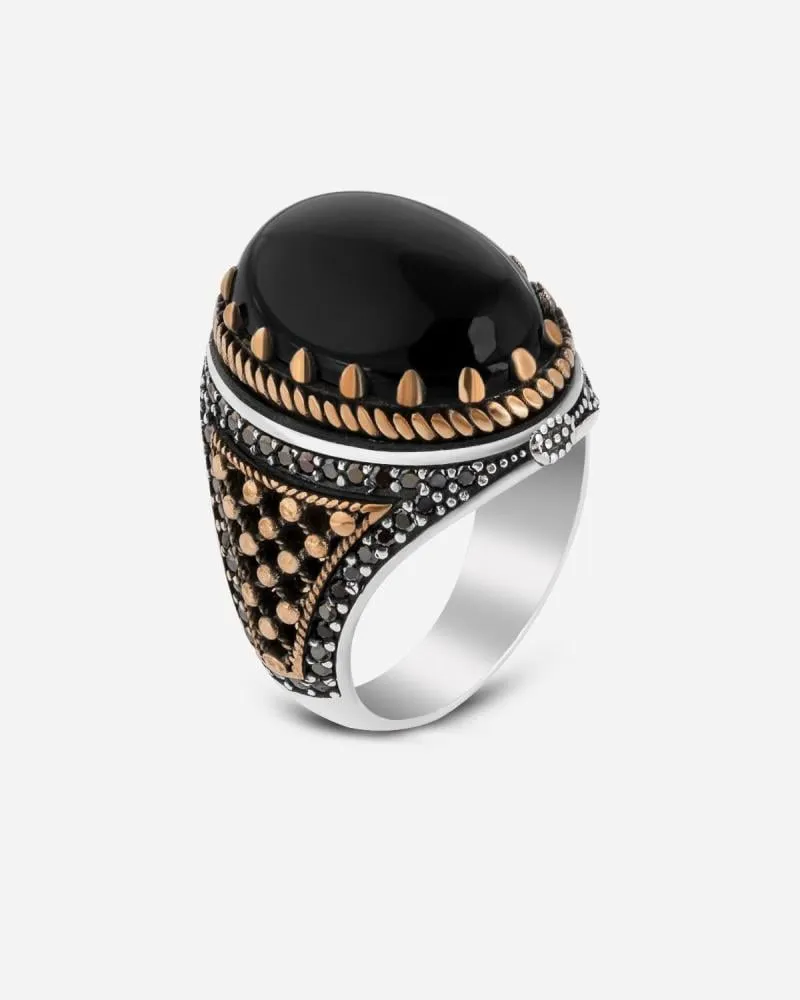 توفير خاتم رجالي من الفضة بلون أسود من زايروس خلال ساعه أو ربما أقل مناسب جداً لتقديمة كهديه (بدون تنسيق)