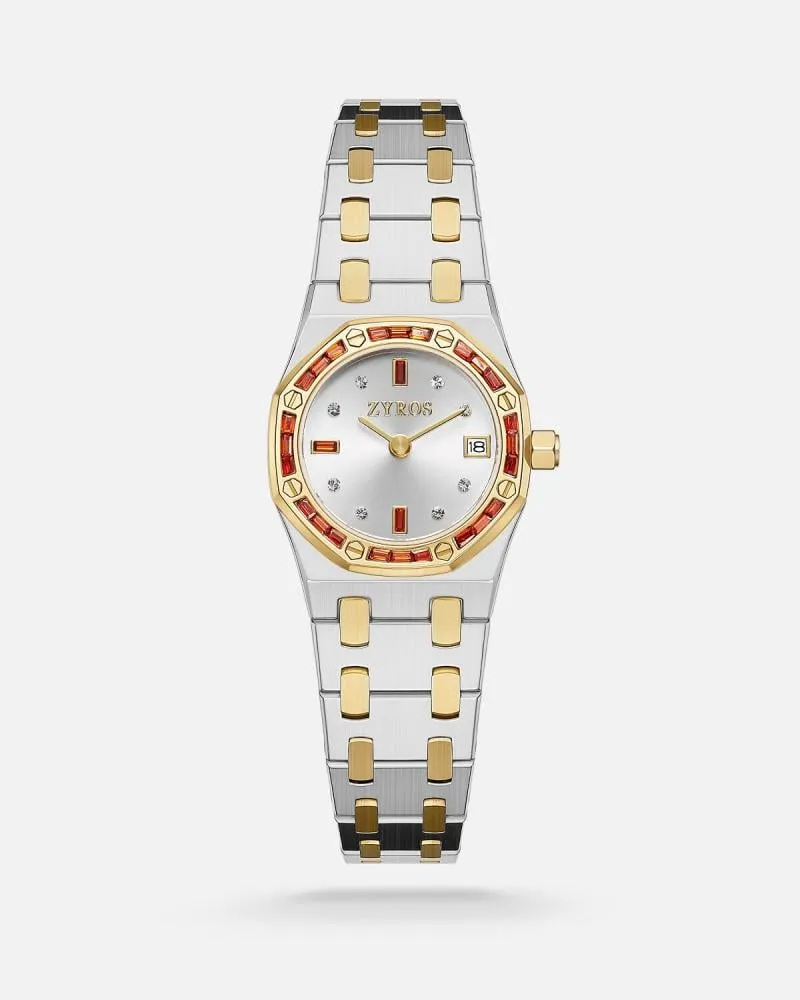 توفير ساعة هتان النسائية باللون الذهبي والفضي من زايروس خلال ساعه أو ربما أقل مناسب جداً لتقديمة كهديه