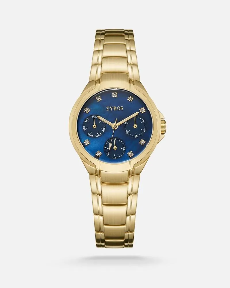 توفير ساعة عُمق النسائية باللون الذهبي من زايروس خلال ساعه أو ربما أقل مناسب جداً لتقديمة كهديه