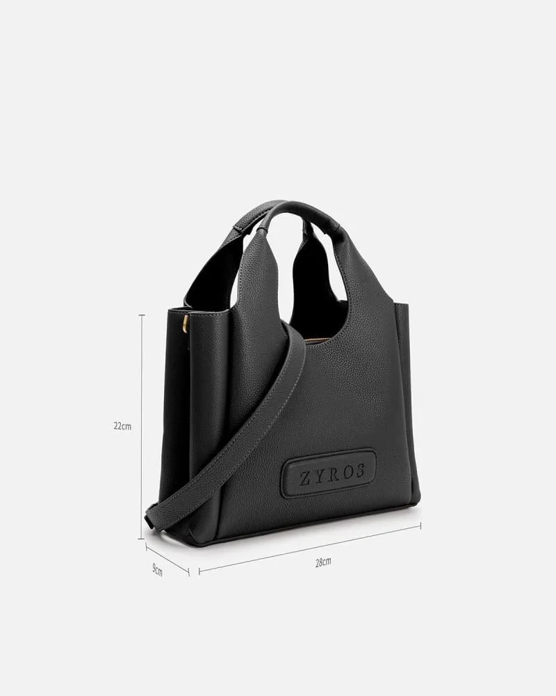 توفير شنطة أنيقة من الجلد بلون أسود من زايروس خلال ساعه أو ربما أقل مناسب جداً لتقديمة كهديه