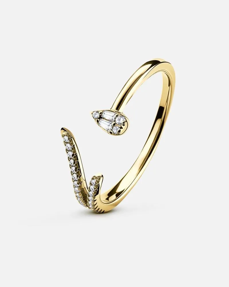 توفير خاتم نسائي بتصميم أنيق بلون ذهبي من زايروس خلال ساعه أو ربما أقل مناسب جداً لتقديمة كهديه